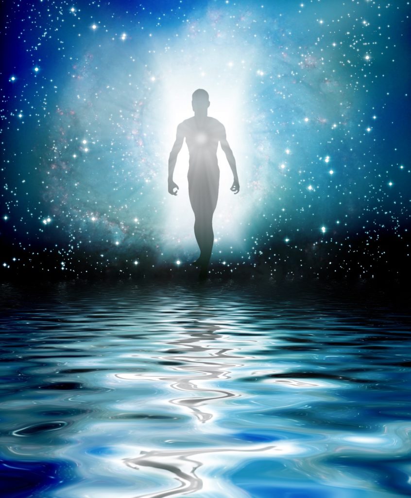 Human Figure Emerges from Light