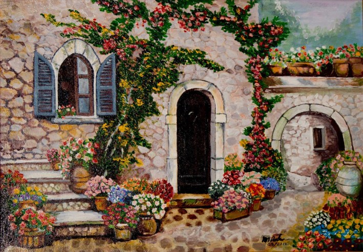 te-astept sa inflorim din nou de Mihaela CD pictura Mircea Rustiuc