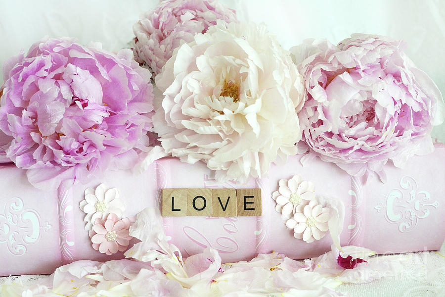 romantic-shabby-chic-pink-pastel-dreamy-peonies-love-print-home-decor-pink-peonies-love-decor-kathy-fornal